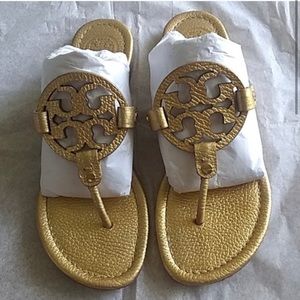 Gold Tory Burch Miller Sandals